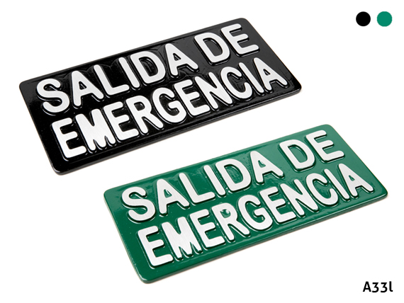 PLACAS DE ALUMINIO EN SOBRERELIEVE AUTOADHESIVAS PARA SEÑALIZACIÓN