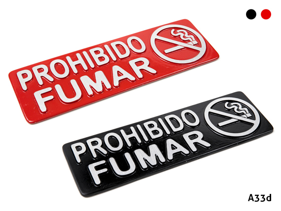 PLACAS DE ALUMINIO EN SOBRERELIEVE AUTOADHESIVAS PARA SEÑALIZACIÓN