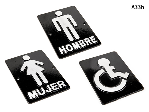 PLACAS DE ALUMINIO EN SOBRERELIEVE AUTOADHESIVAS PARA SEÑALIZACIÓNs